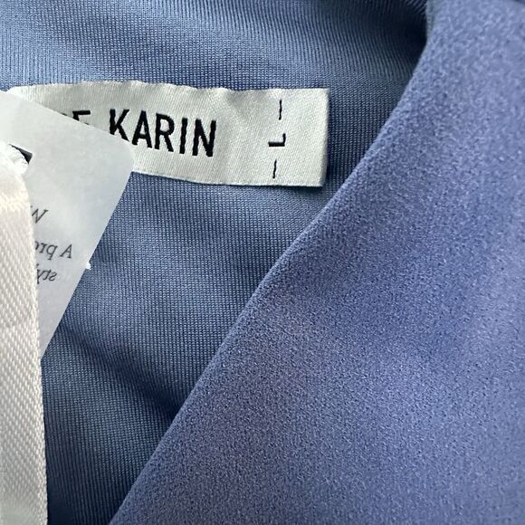 Grace Karin Women’s Ruched Sleeveless Sheath Dress L Blue Stretch Elegant New - Picture 3 of 11